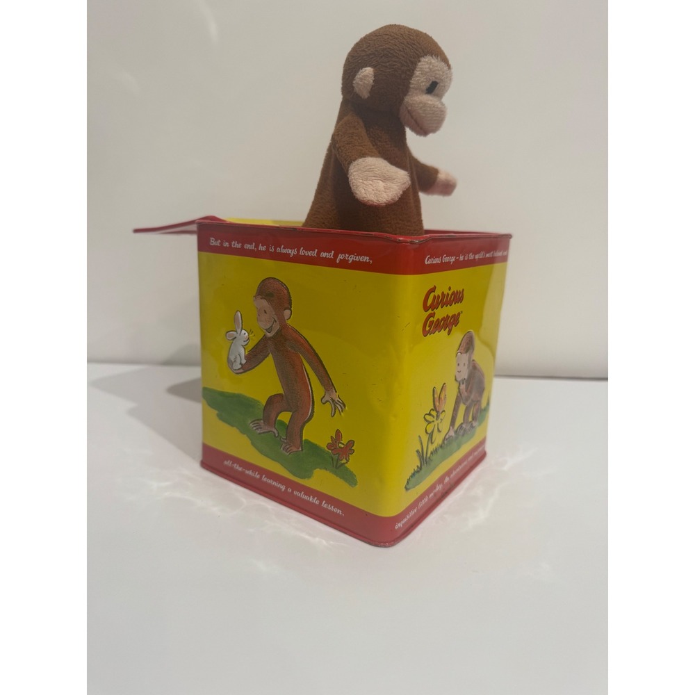 Schylling Curious George Jack in the Box Toy – Tin Wind-Up (WORKS!) - Picture 2 of 6
